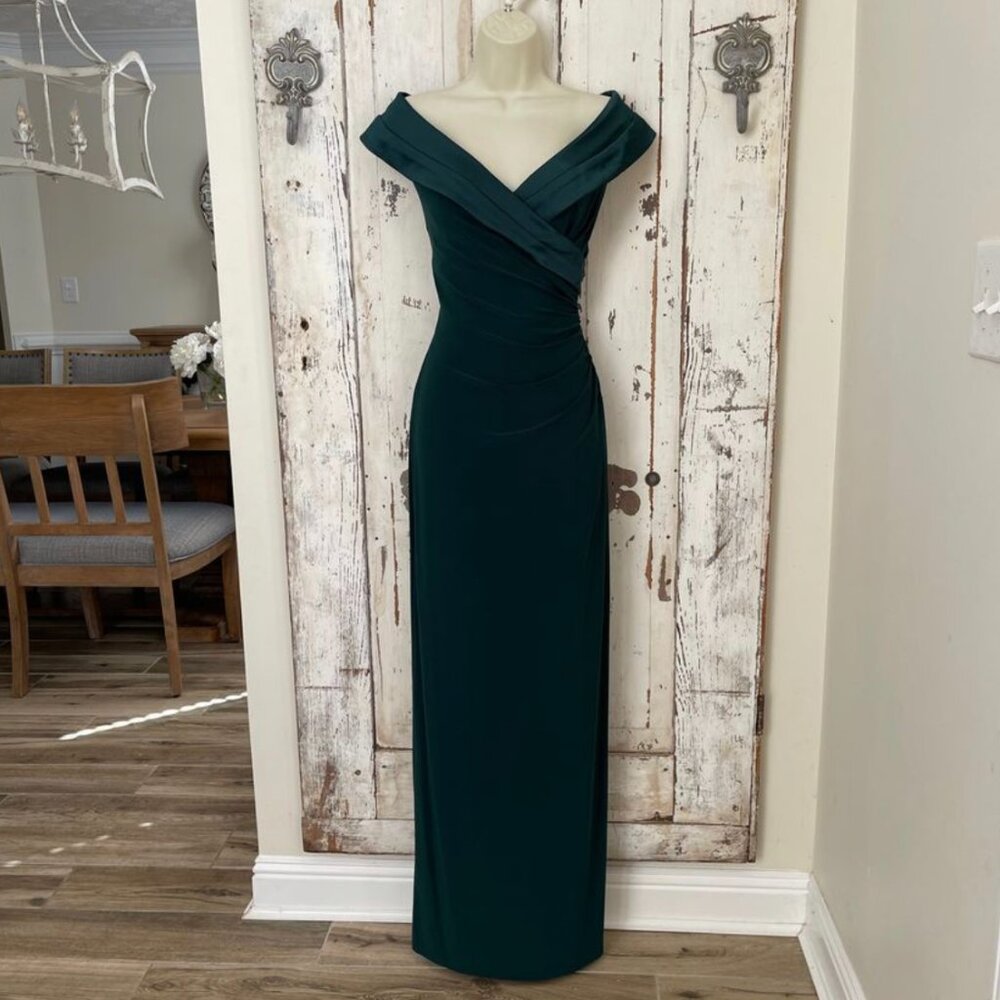 Ralph Lauren Green Satin Gown